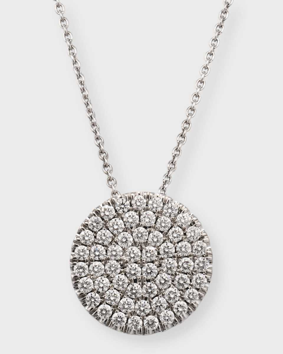 Talisman 18k White Gold Diamond Disc Necklace, 18"L